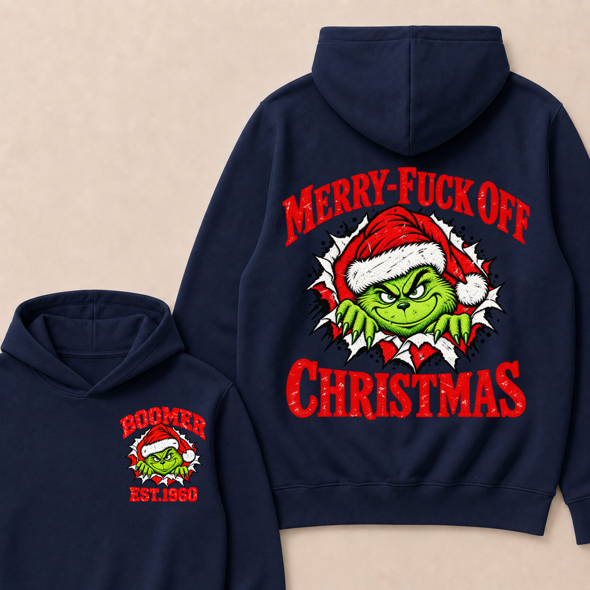 Merry-Fuck Off Christmas Boomer Est. Year T-shirt Hoodie