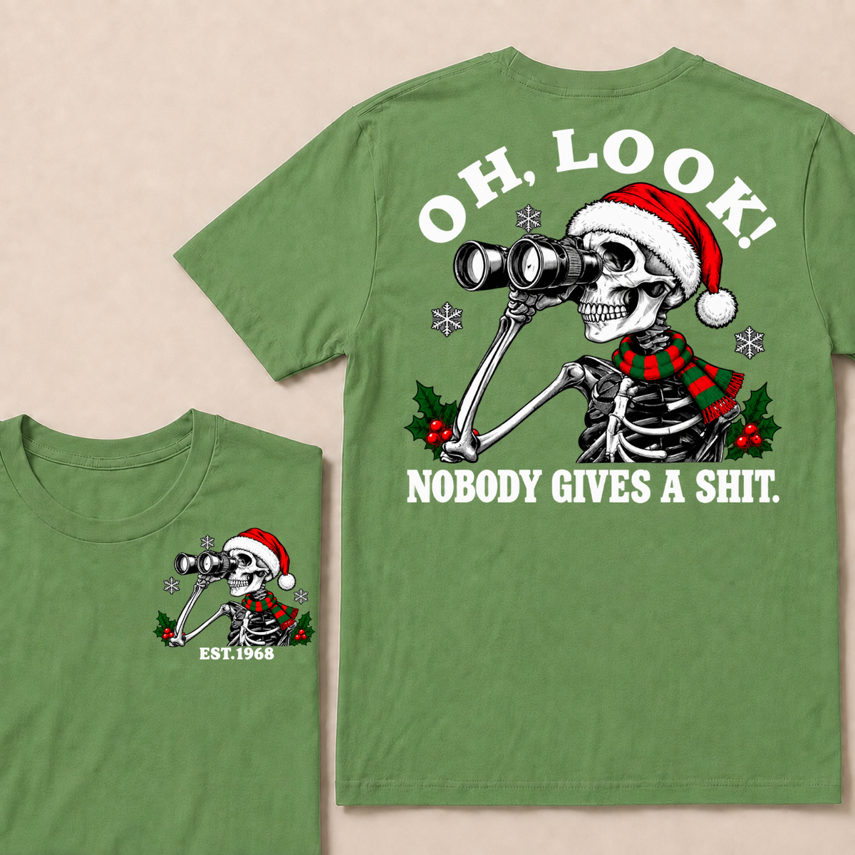 Oh Look! Nobody Gives A Shit Custom Your Year Christmas T-Shirt