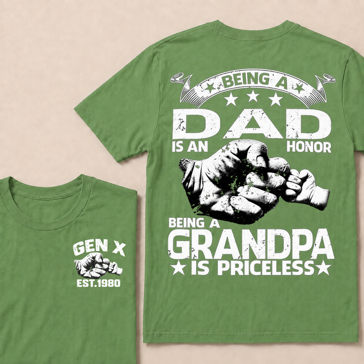 Being A Dad Is An Honor. Being A Grandpa Is PricelessCustom Your Year T-shirt