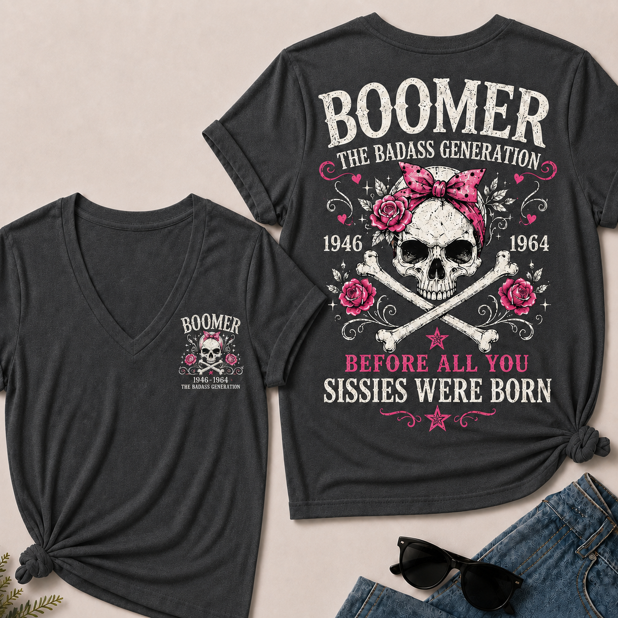 "The Badass Generation – Before All You Sissies Were Born" V-Neck Tee