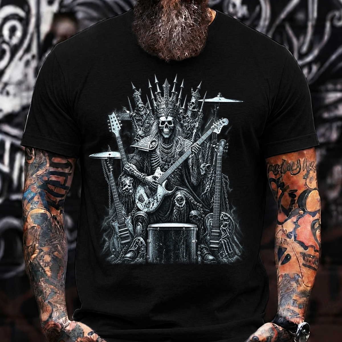 Skull King Rock Throne T-Shirt