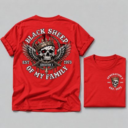 Gen X Est. Year Black Sheep Of My Family  Tee