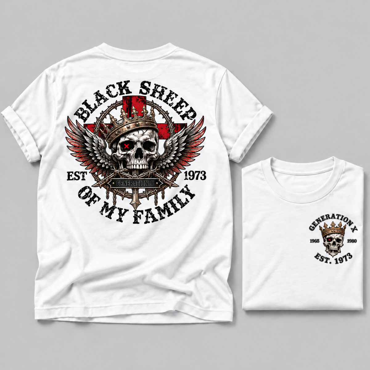 Gen X Est. Year Black Sheep Of My Family  Tee