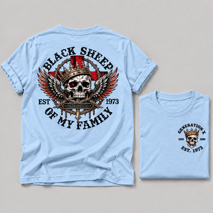 Gen X Est. Year Black Sheep Of My Family  Tee