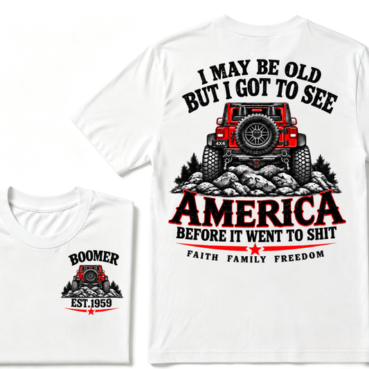 Boomer EST. Year “Faith Family Freedom” Off-Road Graphic T-Shirt