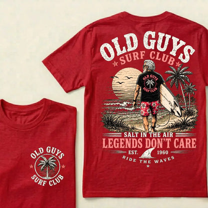 🌴Custom EST.Year Vintage Beach "Old Guys Surf Club" Casual Graphic T-Shirt