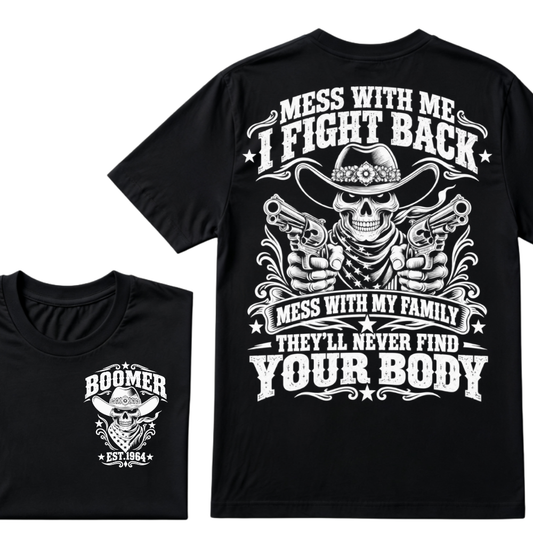 Boomer EST. Year Cowboy Skull Graphic T-Shirt