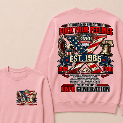 Gen X Est.Year America 250 The True Fafo Generation Eagle Liberty Bell Vintage Crewneck Sweatshirt