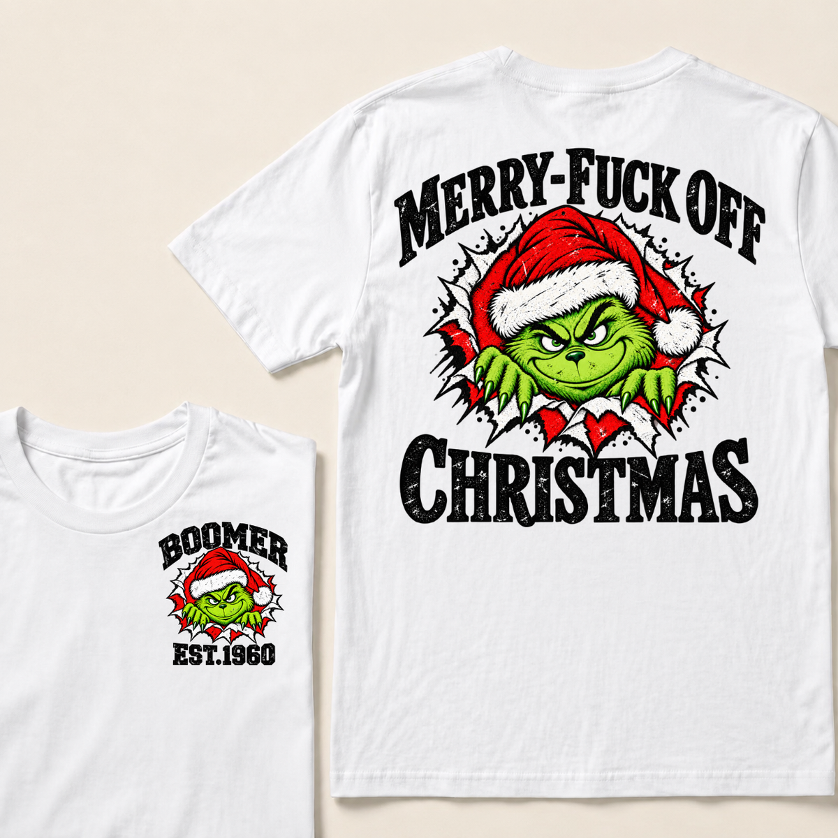 Merry-Fuck Off Christmas  Boomer Est. Year T-shirt