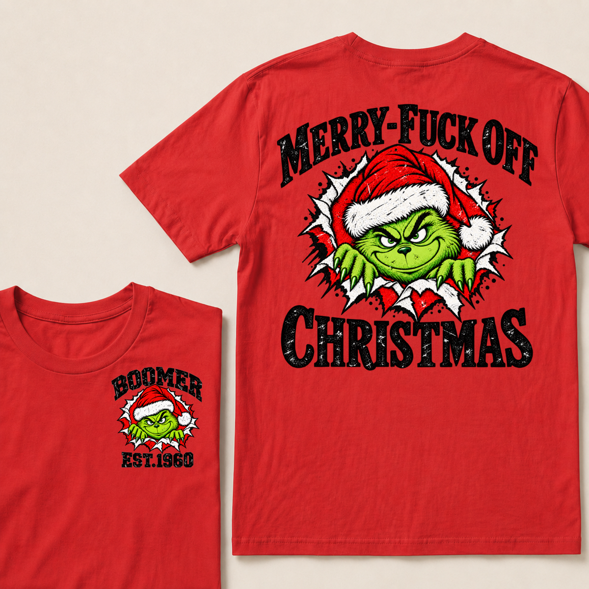 Merry-Fuck Off Christmas  Boomer Est. Year T-shirt