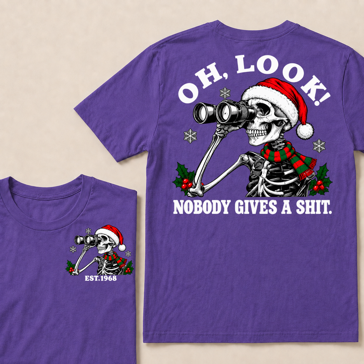 Oh Look! Nobody Gives A Shit Custom Your Year Christmas T-Shirt