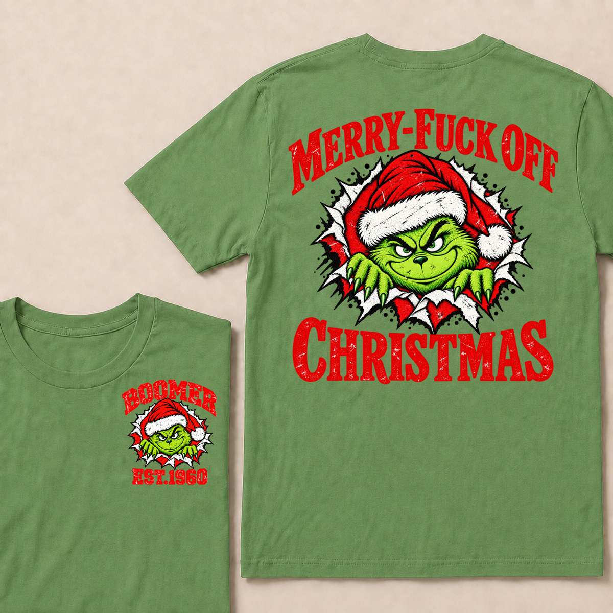 Merry-Fuck Off Christmas  Boomer Est. Year T-shirt