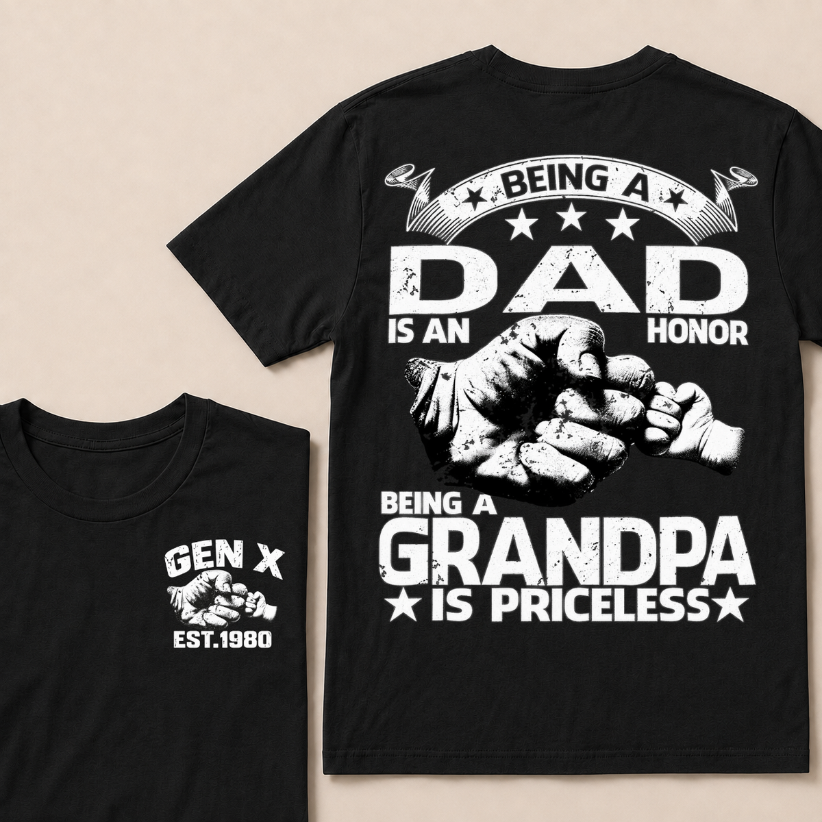 Being A Dad Is An Honor. Being A Grandpa Is PricelessCustom Your Year T-shirt