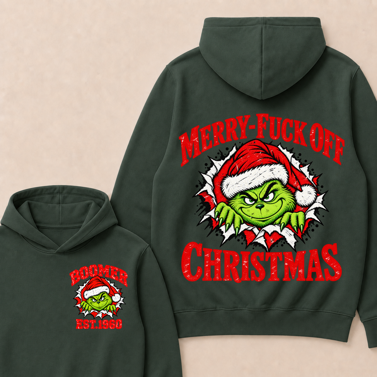 Merry-Fuck Off Christmas  Boomer Est. Year T-shirt Hoodie