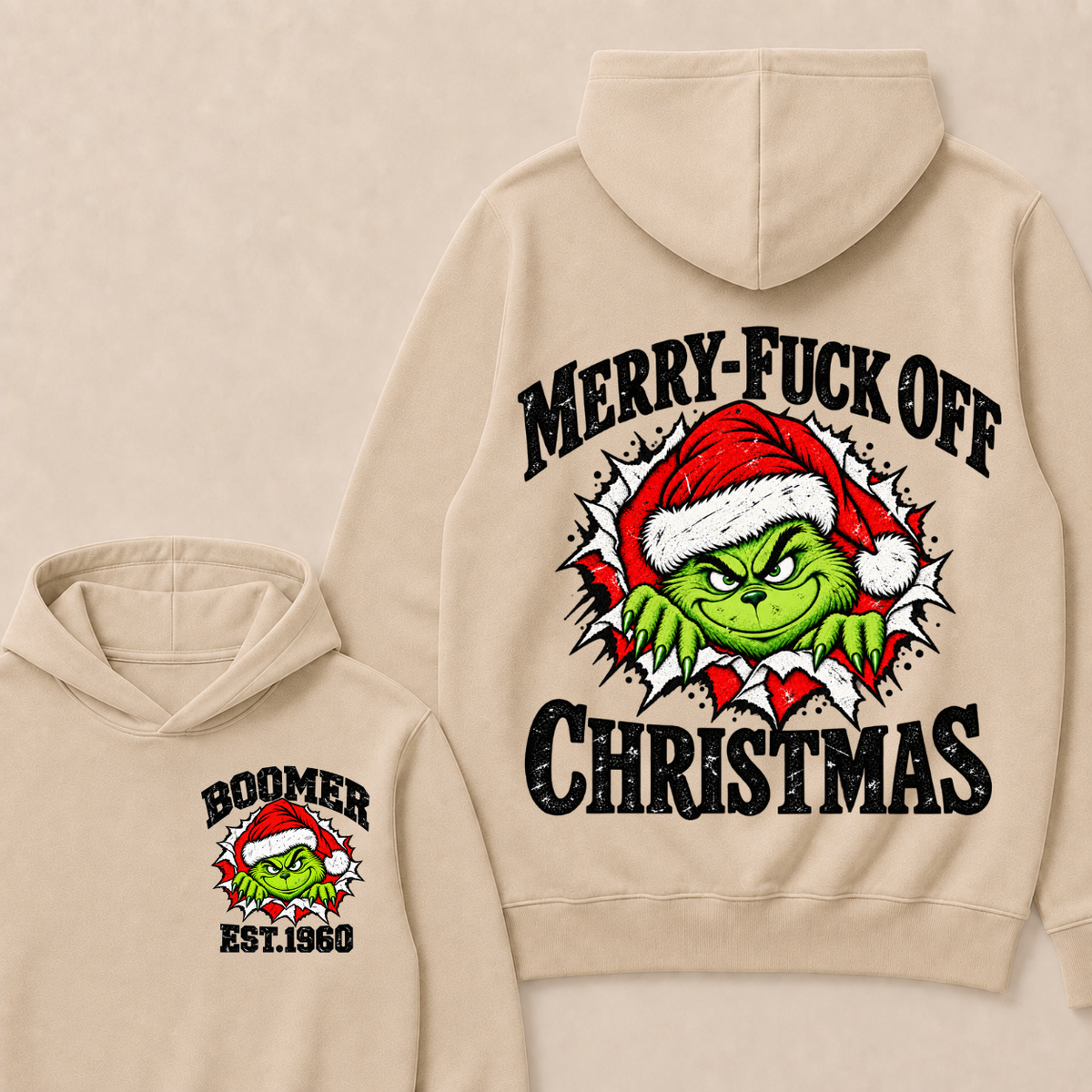 Merry-Fuck Off Christmas  Boomer Est. Year T-shirt Hoodie