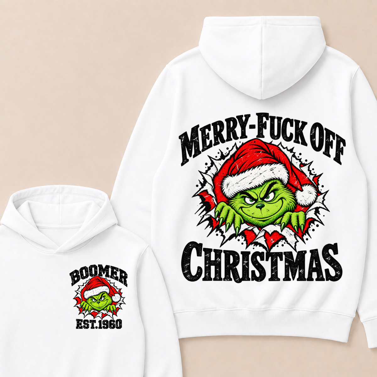 Merry-Fuck Off Christmas  Boomer Est. Year T-shirt Hoodie