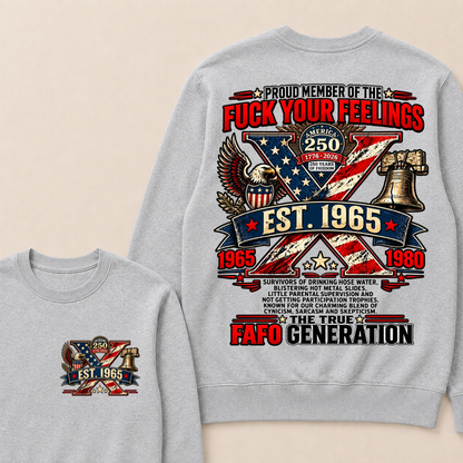 Gen X Est.Year America 250 The True Fafo Generation Eagle Liberty Bell Vintage Crewneck Sweatshirt