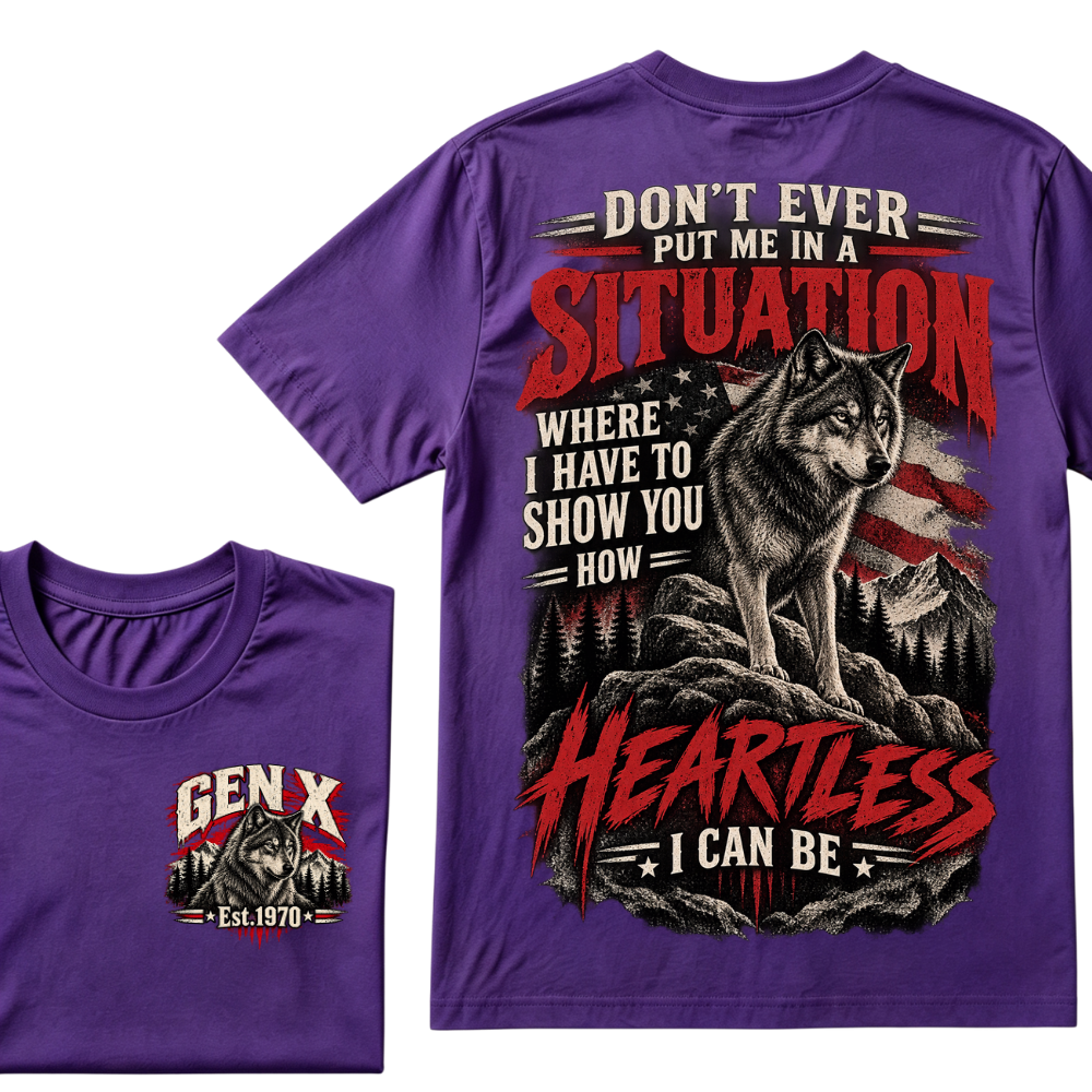Gen X Est. Year “Heartless I Can Be” Wolf Graphic T-Shirt