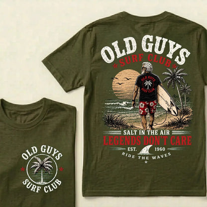 🌴Custom EST.Year Vintage Beach "Old Guys Surf Club" Casual Graphic T-Shirt