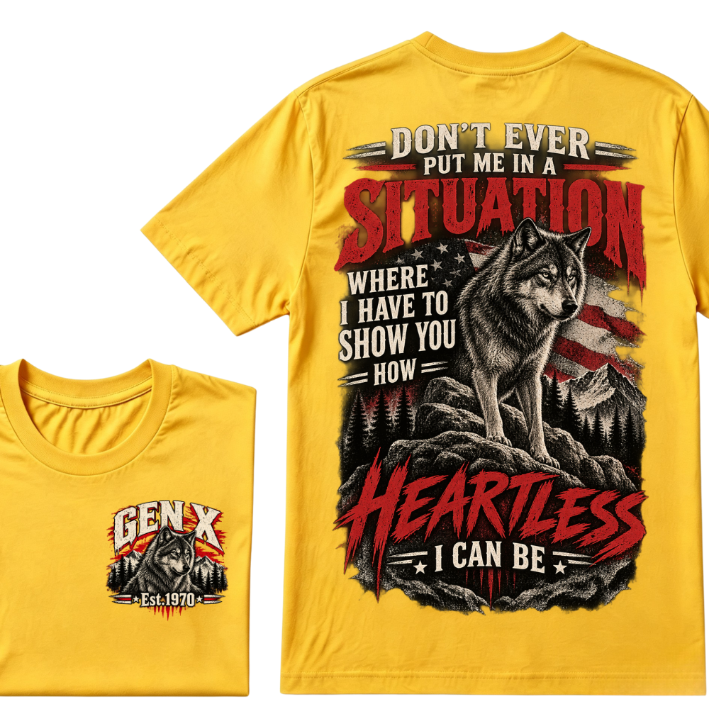 Gen X Est. Year “Heartless I Can Be” Wolf Graphic T-Shirt