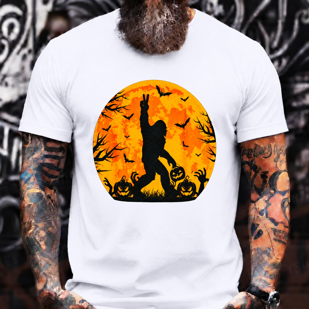 Halloween Pumpkin Moon Silhouette T-Shirt