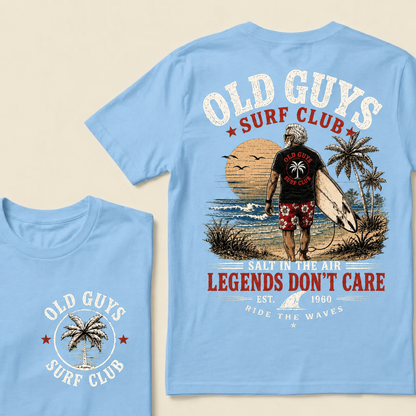 🌴Custom EST.Year Vintage Beach "Old Guys Surf Club" Casual Graphic T-Shirt