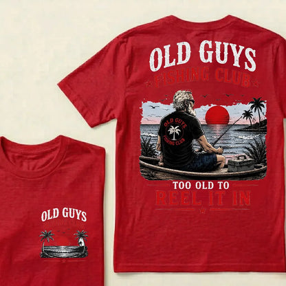 Old Guys Fishing Club – "Too Old to Reel It In" Premium Tee