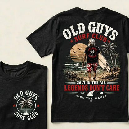 🌴Custom EST.Year Vintage Beach "Old Guys Surf Club" Casual Graphic T-Shirt