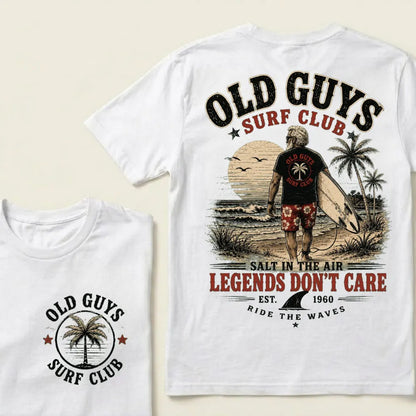 🌴Custom EST.Year Vintage Beach "Old Guys Surf Club" Casual Graphic T-Shirt
