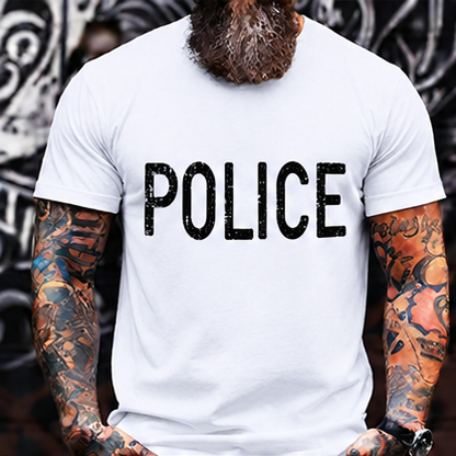 POLICE Vintage Distressed T-Shirt
