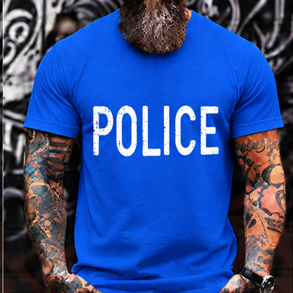 POLICE Vintage Distressed T-Shirt