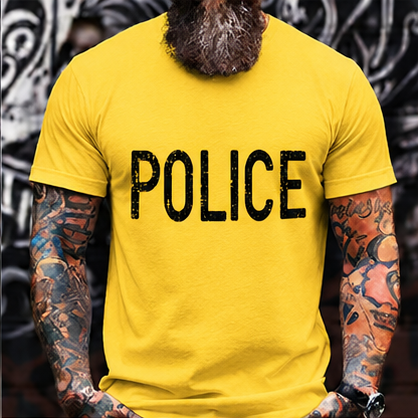 POLICE Vintage Distressed T-Shirt