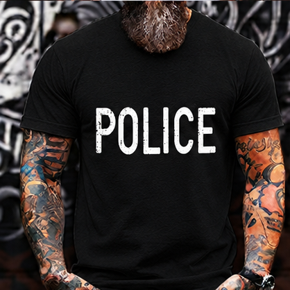 POLICE Vintage Distressed T-Shirt