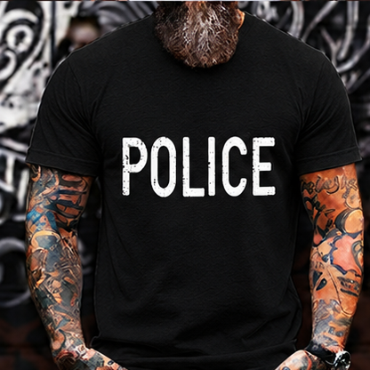POLICE Vintage Distressed T-Shirt