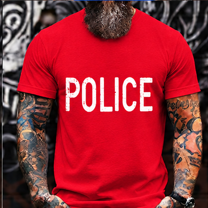 POLICE Vintage Distressed T-Shirt
