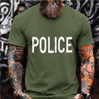 POLICE Vintage Distressed T-Shirt