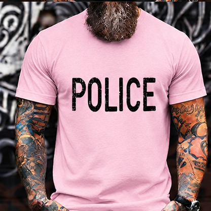 POLICE Vintage Distressed T-Shirt