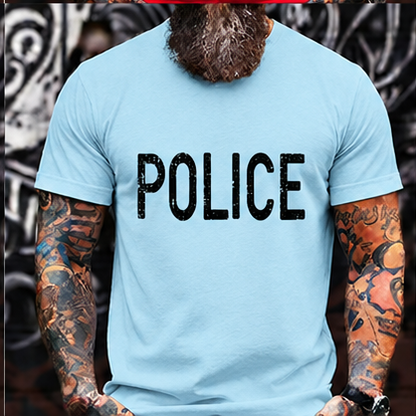 POLICE Vintage Distressed T-Shirt
