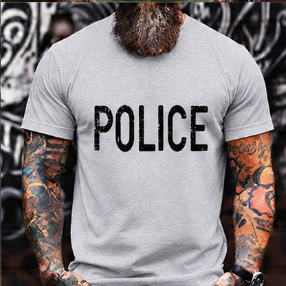 POLICE Vintage Distressed T-Shirt