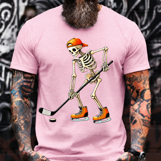 Skull Hockey T-Shirt – Retro Skeleton Streetwear