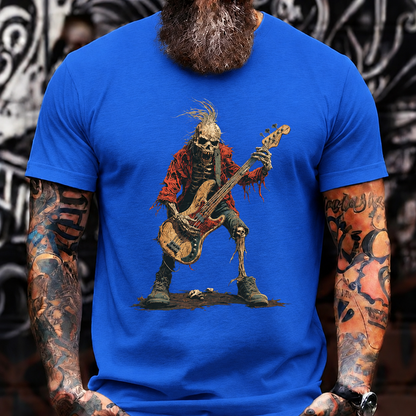 Skeleton Bass Player T-Shirt – Vintage Rock Streetwear