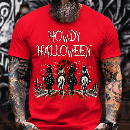 Howdy Halloween Cowboy T-Shirt – Spooky Western Horseback