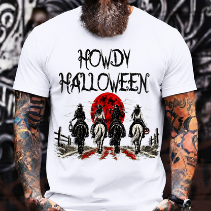 Howdy Halloween Cowboy T-Shirt – Spooky Western Horseback