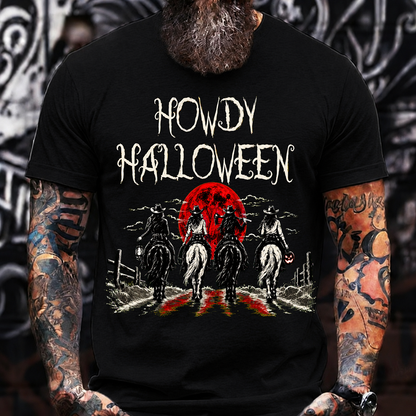 Howdy Halloween Cowboy T-Shirt – Spooky Western Horseback
