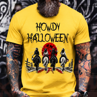 Howdy Halloween Cowboy T-Shirt – Spooky Western Horseback