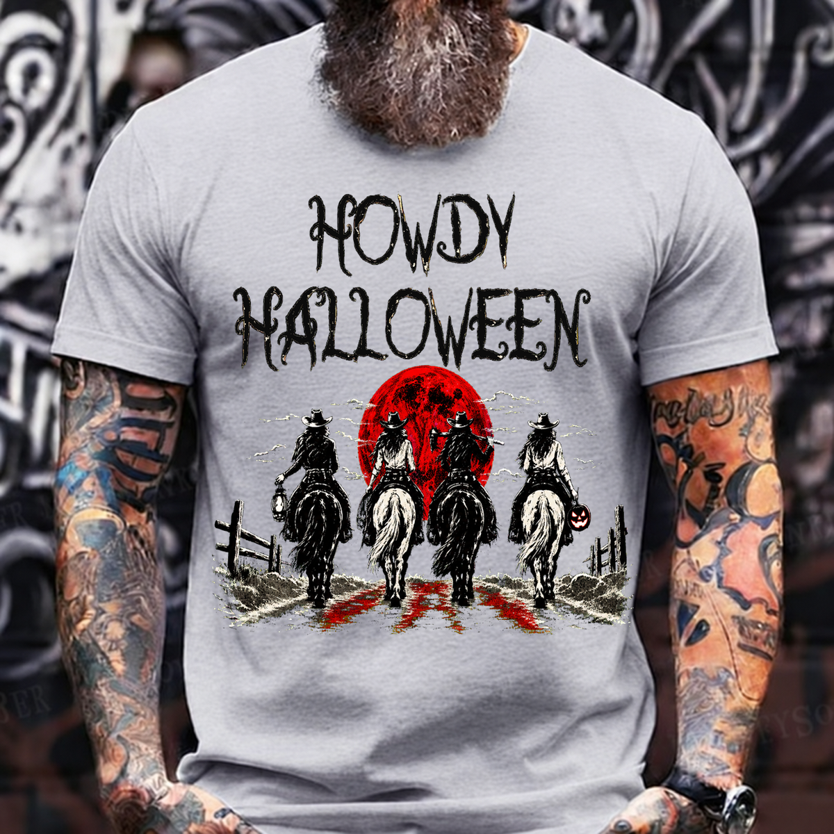 Howdy Halloween Cowboy T-Shirt – Spooky Western Horseback