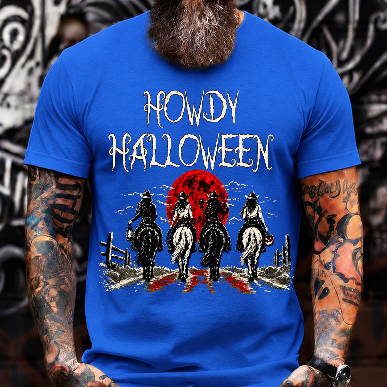 Howdy Halloween Cowboy T-Shirt – Spooky Western Horseback