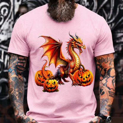 Halloween Dragon Pumpkin T-Shirt – Fiery Fantasy Creature