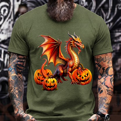 Halloween Dragon Pumpkin T-Shirt – Fiery Fantasy Creature