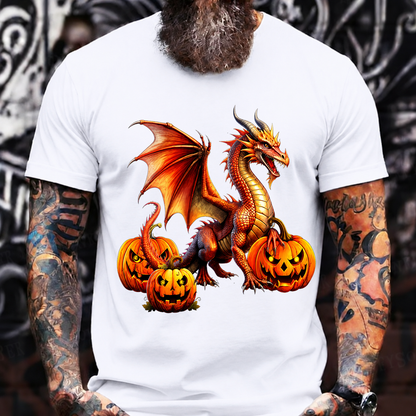 Halloween Dragon Pumpkin T-Shirt – Fiery Fantasy Creature
